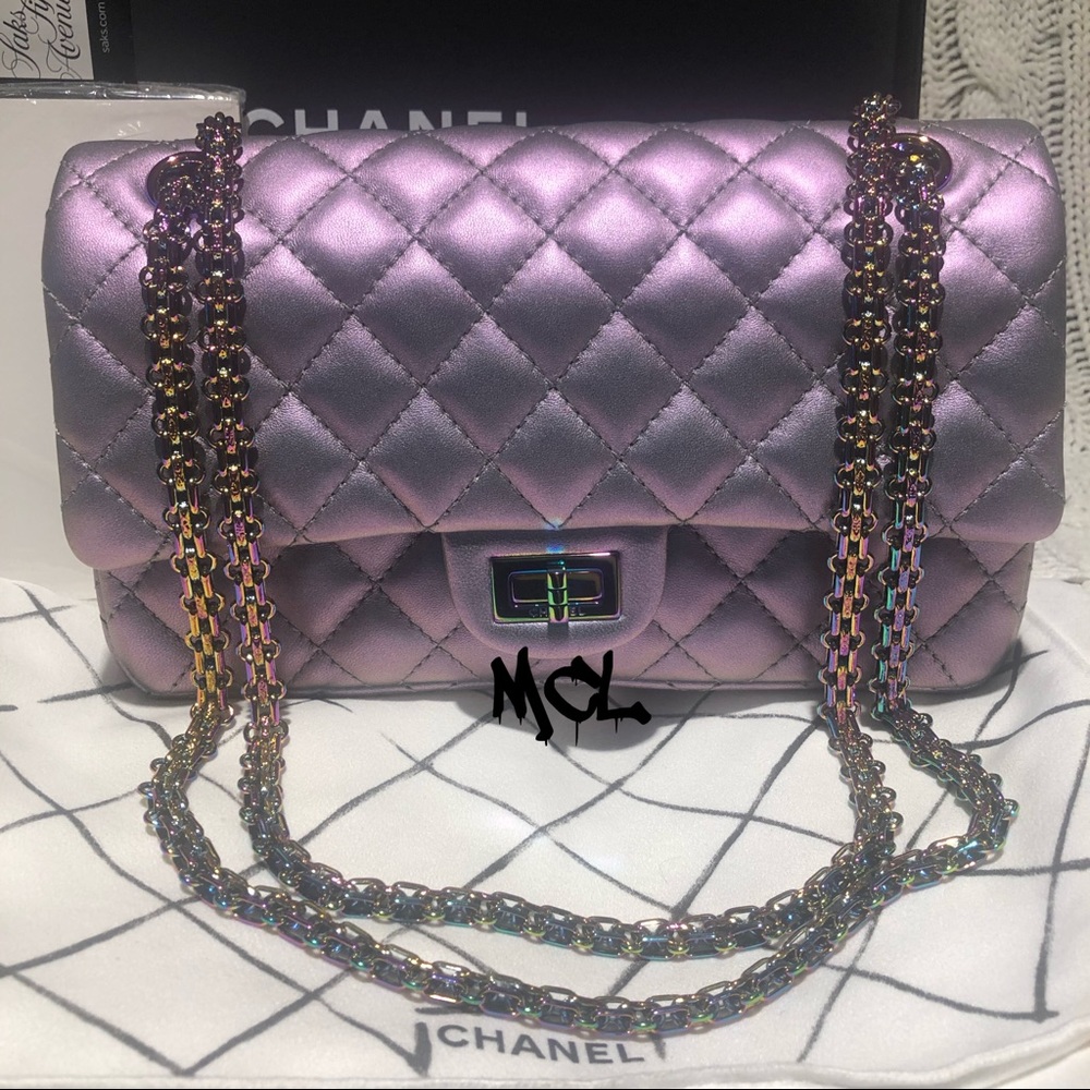 Chanel Iridescent Purple Lambskin Reissue 2.55